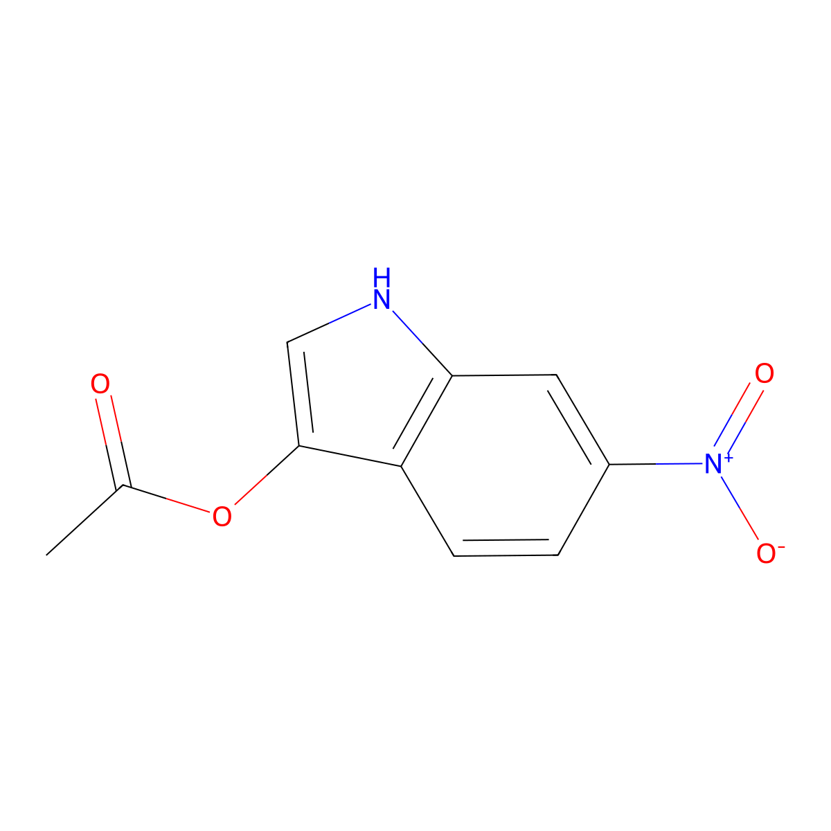 6-nitro-1H-indol-3-yl acetate molecular structure, CAS 1306604-44-3