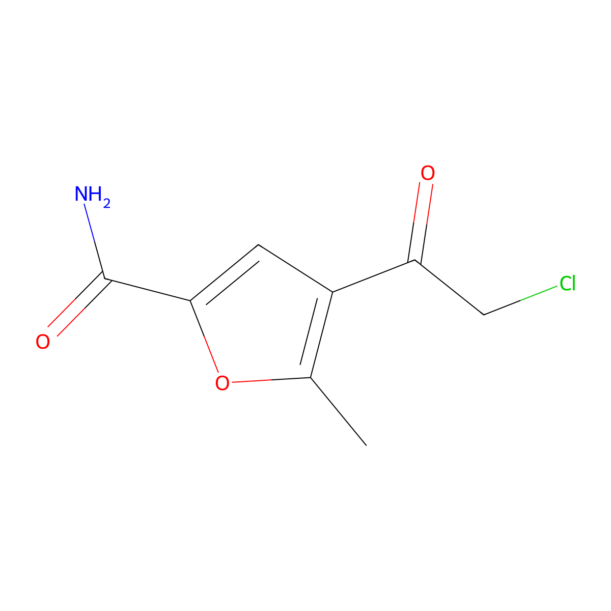 4-(2-Chloroacetyl)-5-methylfuran-2-carboxamide molecular structure, CAS 1306604-46-5