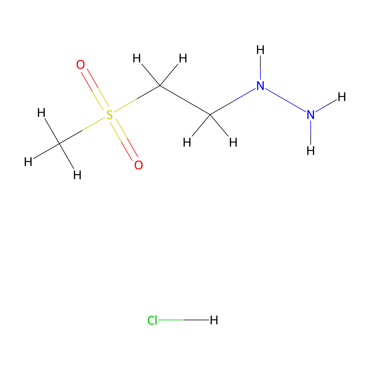 (2-Methanesulfonylethyl)hydrazine hydrochloride molecular structure, CAS 1306604-47-6