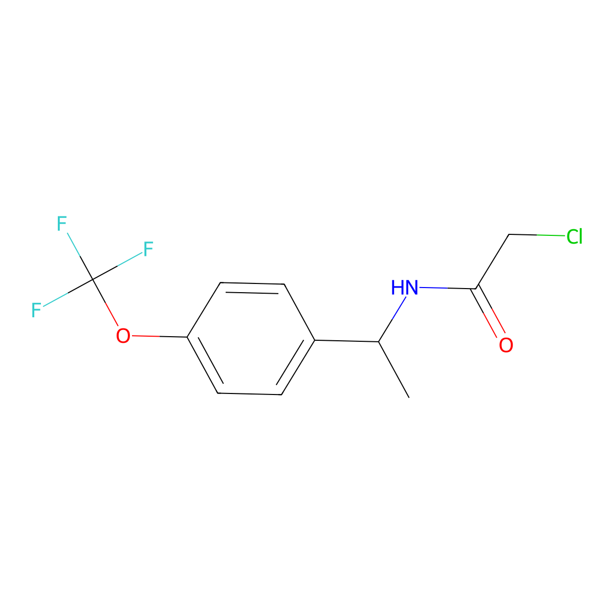2-chloro-N-{1-[4-(trifluoromethoxy)phenyl]ethyl}acetamide molecular structure, CAS 1306604-49-8