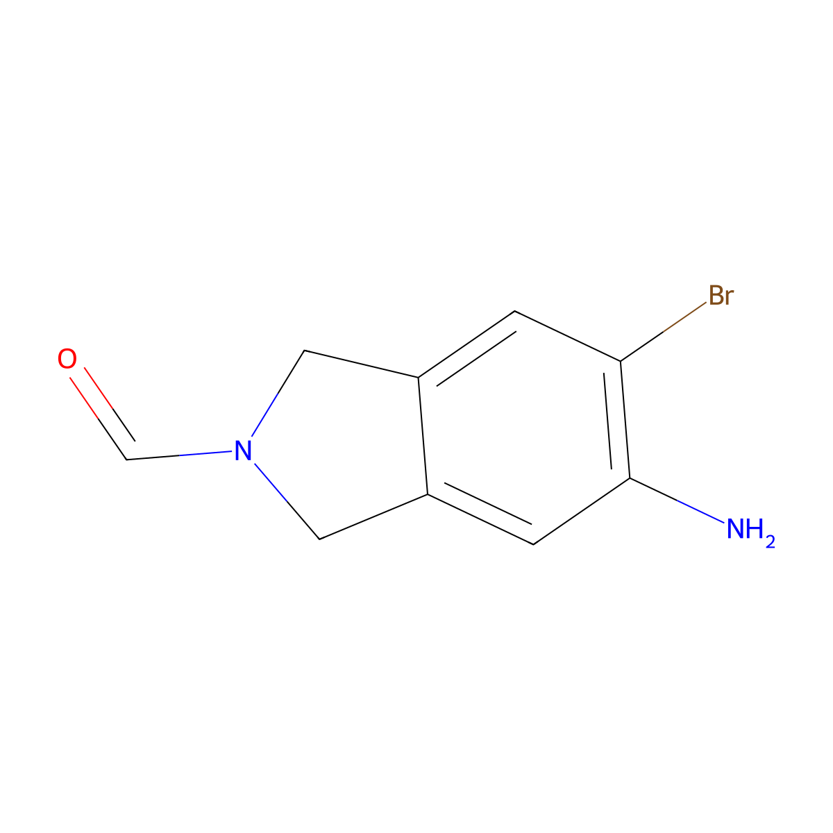 5-amino-6-bromo-2,3-dihydro-1H-isoindole-2-carbaldehyde molecular structure, CAS 1306604-50-1