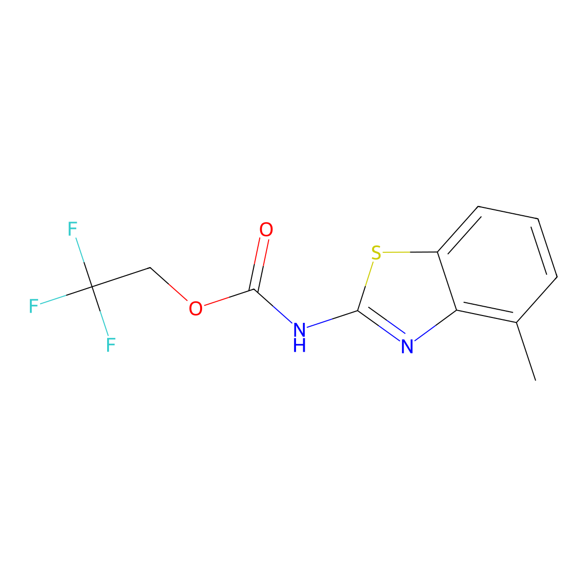 2,2,2-trifluoroethyl N-(4-methyl-1,3-benzothiazol-2-yl)carbamate molecular structure, CAS 1306604-51-2