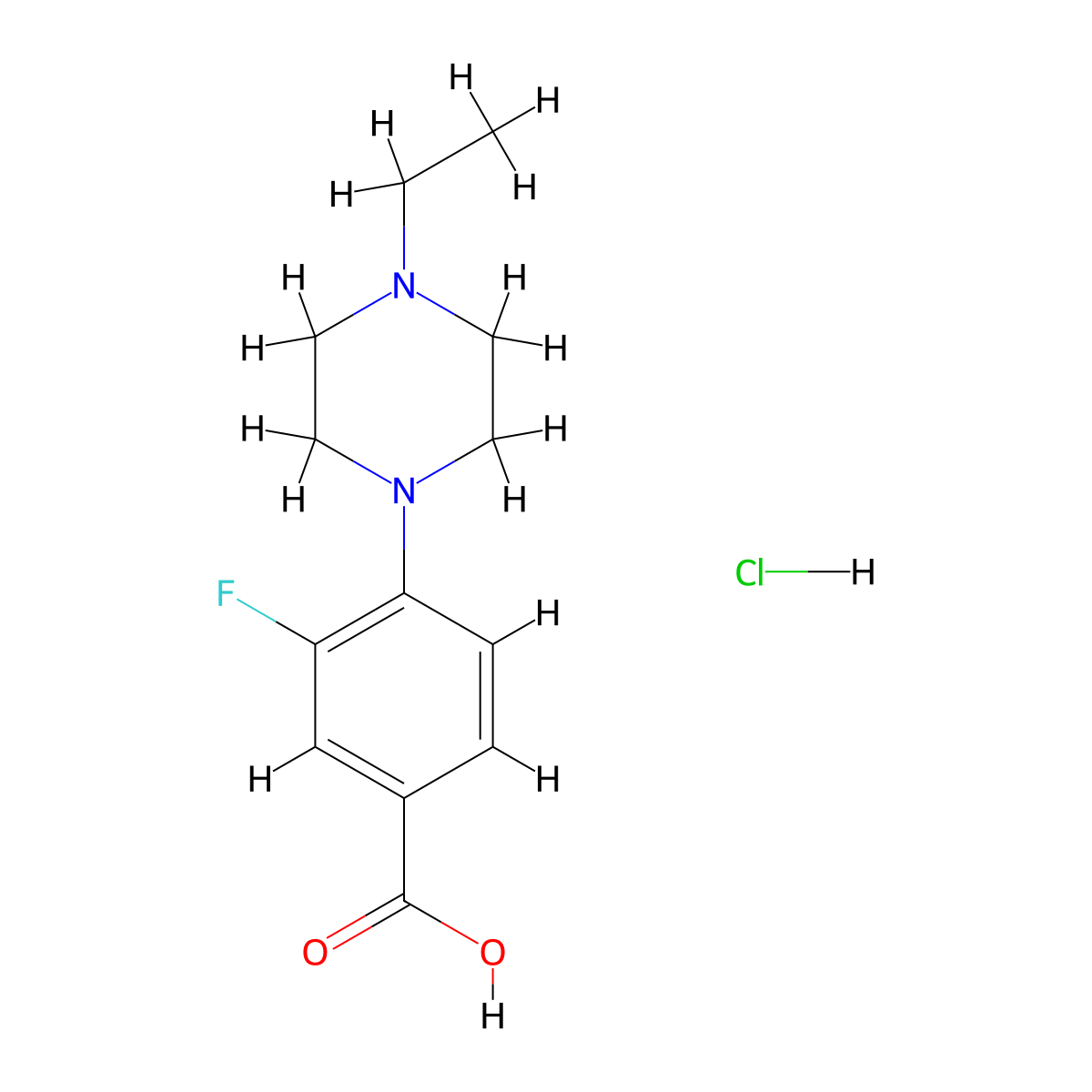 4-(4-Ethylpiperazin-1-yl)-3-fluorobenzoic acid hydrochloride molecular structure, CAS 1306604-53-4