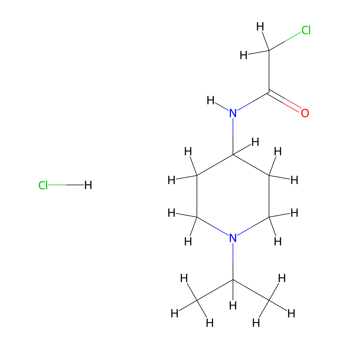 2-chloro-N-[1-(propan-2-yl)piperidin-4-yl]acetamide hydrochloride molecular structure, CAS 1306604-56-7