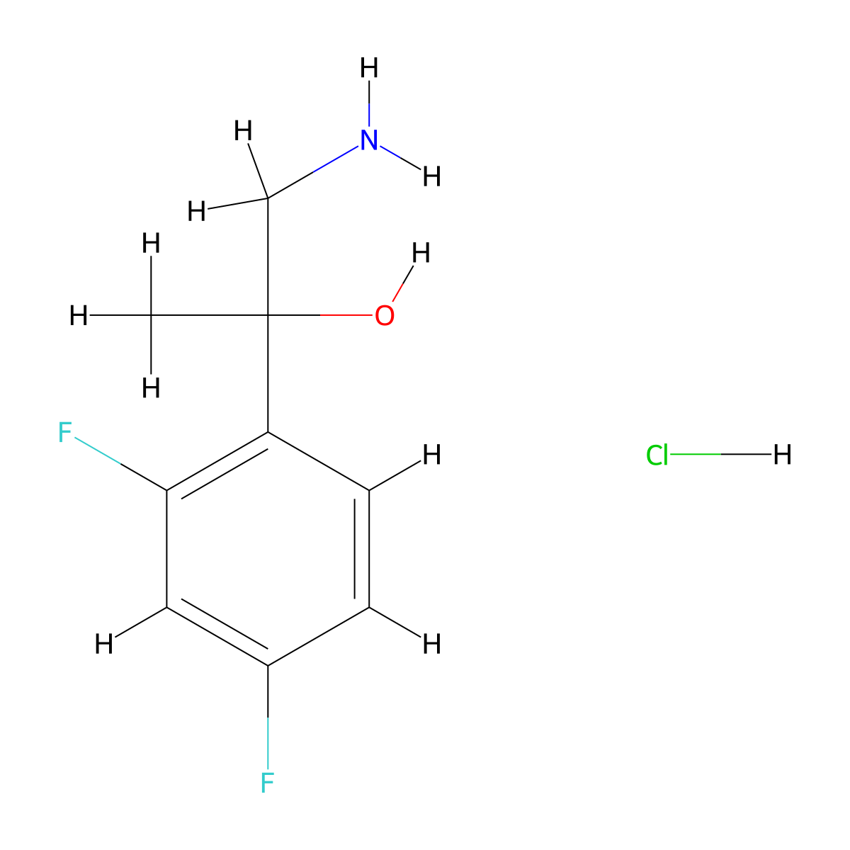1-Amino-2-(2,4-difluorophenyl)propan-2-ol hydrochloride molecular structure, CAS 1306604-58-9