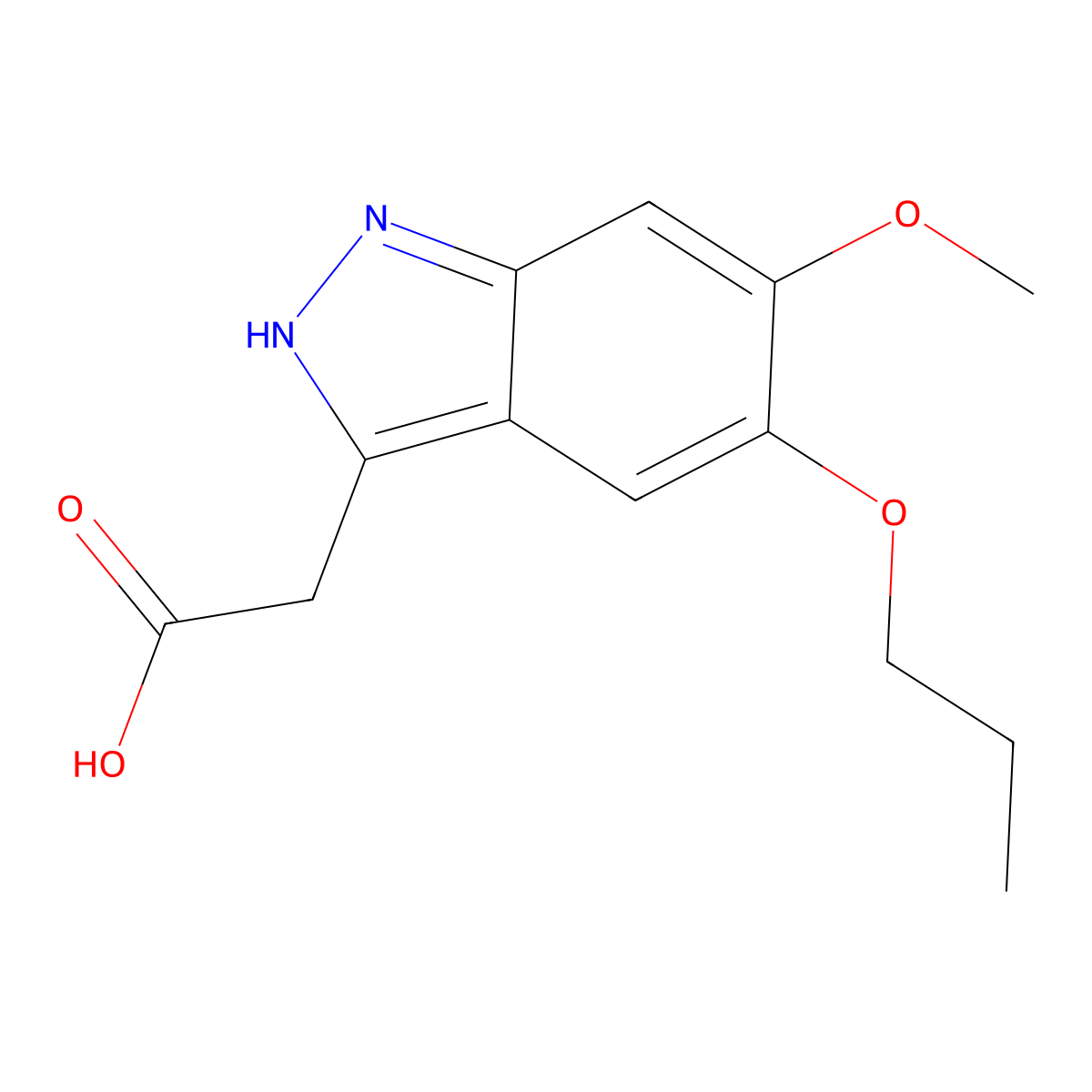 2-(6-methoxy-5-propoxy-1H-indazol-3-yl)acetic acid molecular structure, CAS 1306604-61-4