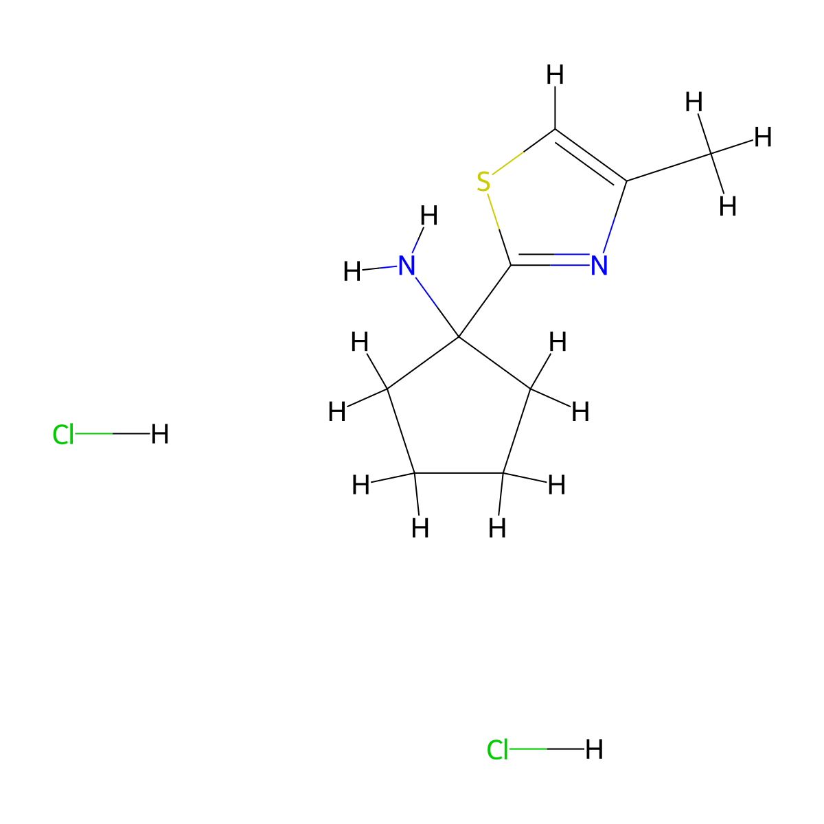 1-(4-Methyl-1,3-thiazol-2-yl)cyclopentan-1-amine dihydrochloride molecular structure, CAS 1306604-62-5