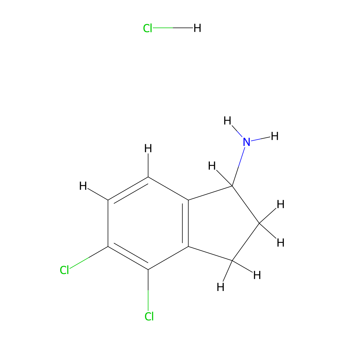 4,5-dichloro-2,3-dihydro-1H-inden-1-amine hydrochloride molecular structure, CAS 1306604-67-0