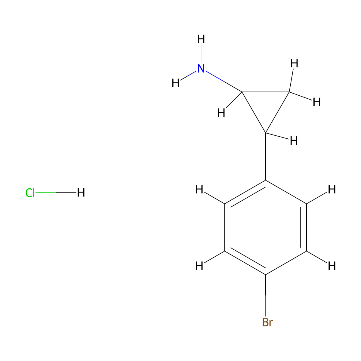2-(4-Bromophenyl)cyclopropanamine hydrochloride molecular structure, CAS 1306604-68-1