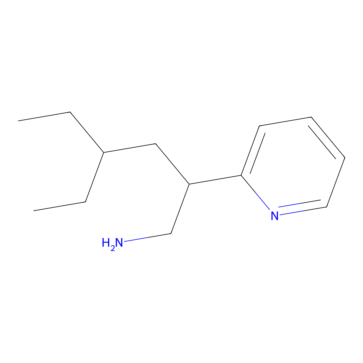 4-Ethyl-2-(pyridin-2-yl)hexan-1-amine molecular structure, CAS 1306604-71-6
