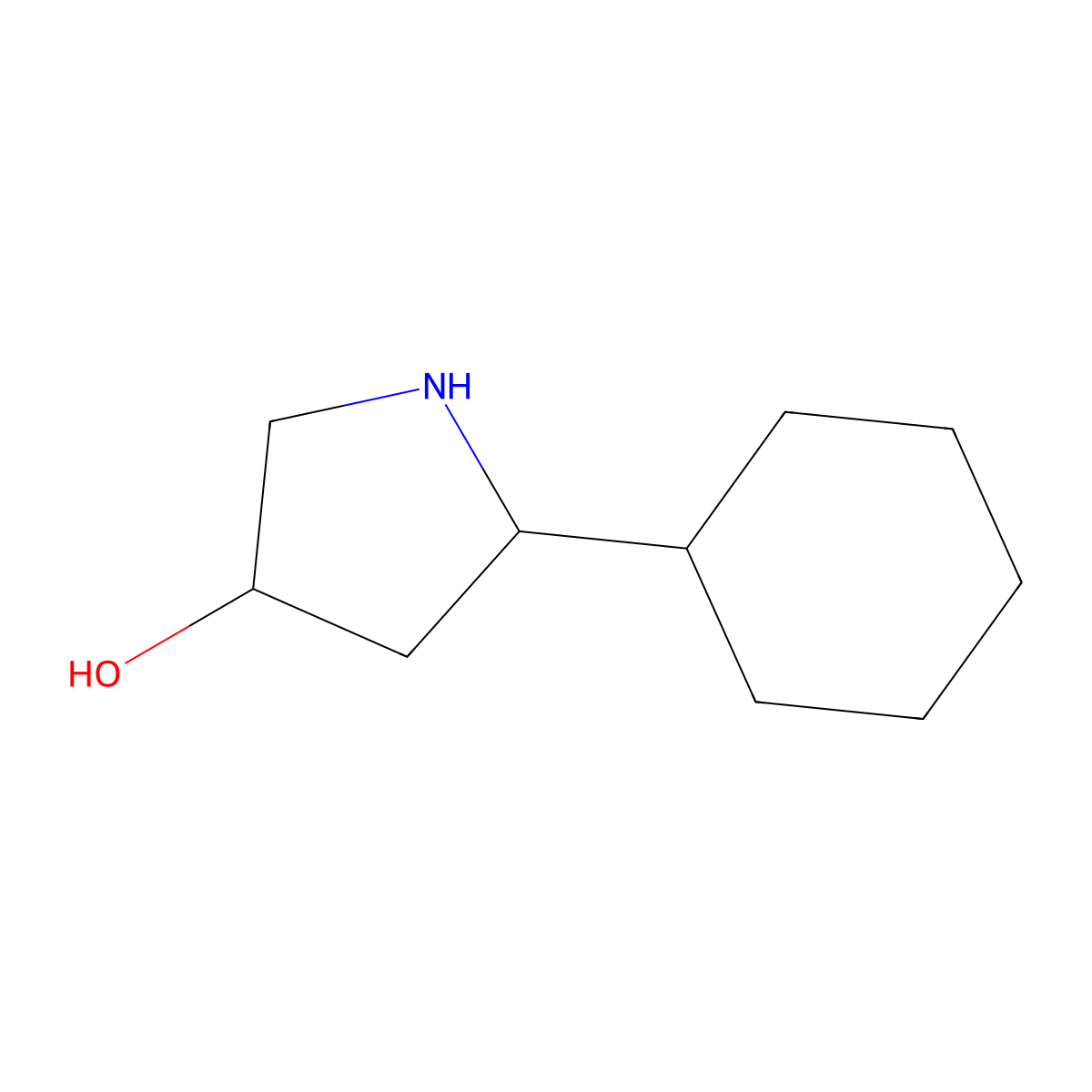 5-Cyclohexylpyrrolidin-3-ol molecular structure, CAS 1306604-76-1