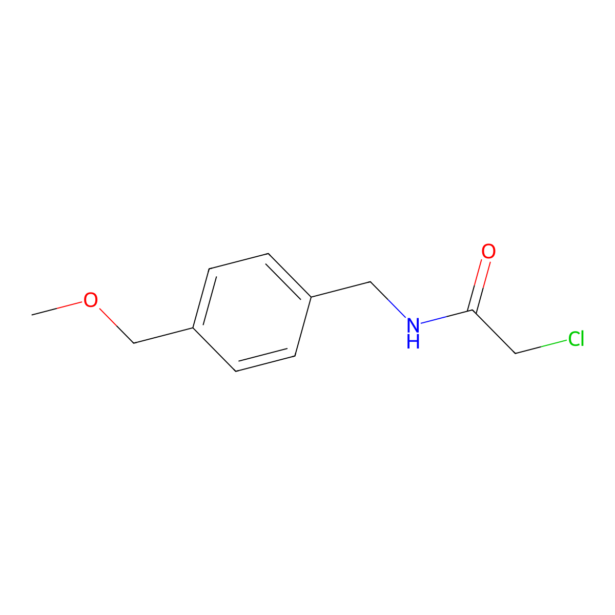 2-chloro-N-{[4-(methoxymethyl)phenyl]methyl}acetamide molecular structure, CAS 1306604-77-2