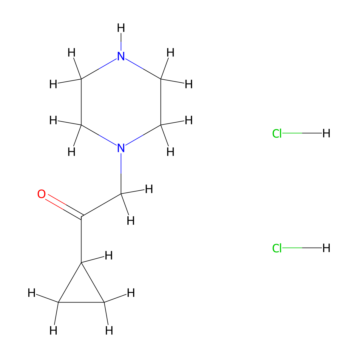 1-Cyclopropyl-2-(piperazin-1-yl)ethan-1-one dihydrochloride molecular structure, CAS 1306604-85-2