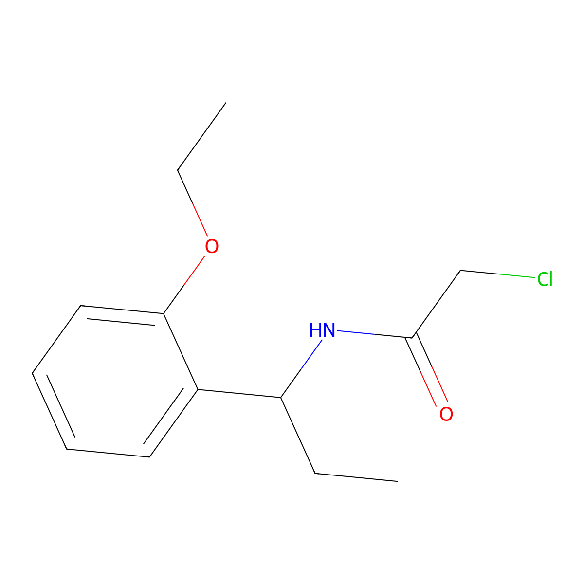 2-chloro-N-[1-(2-ethoxyphenyl)propyl]acetamide molecular structure, CAS 1306604-86-3