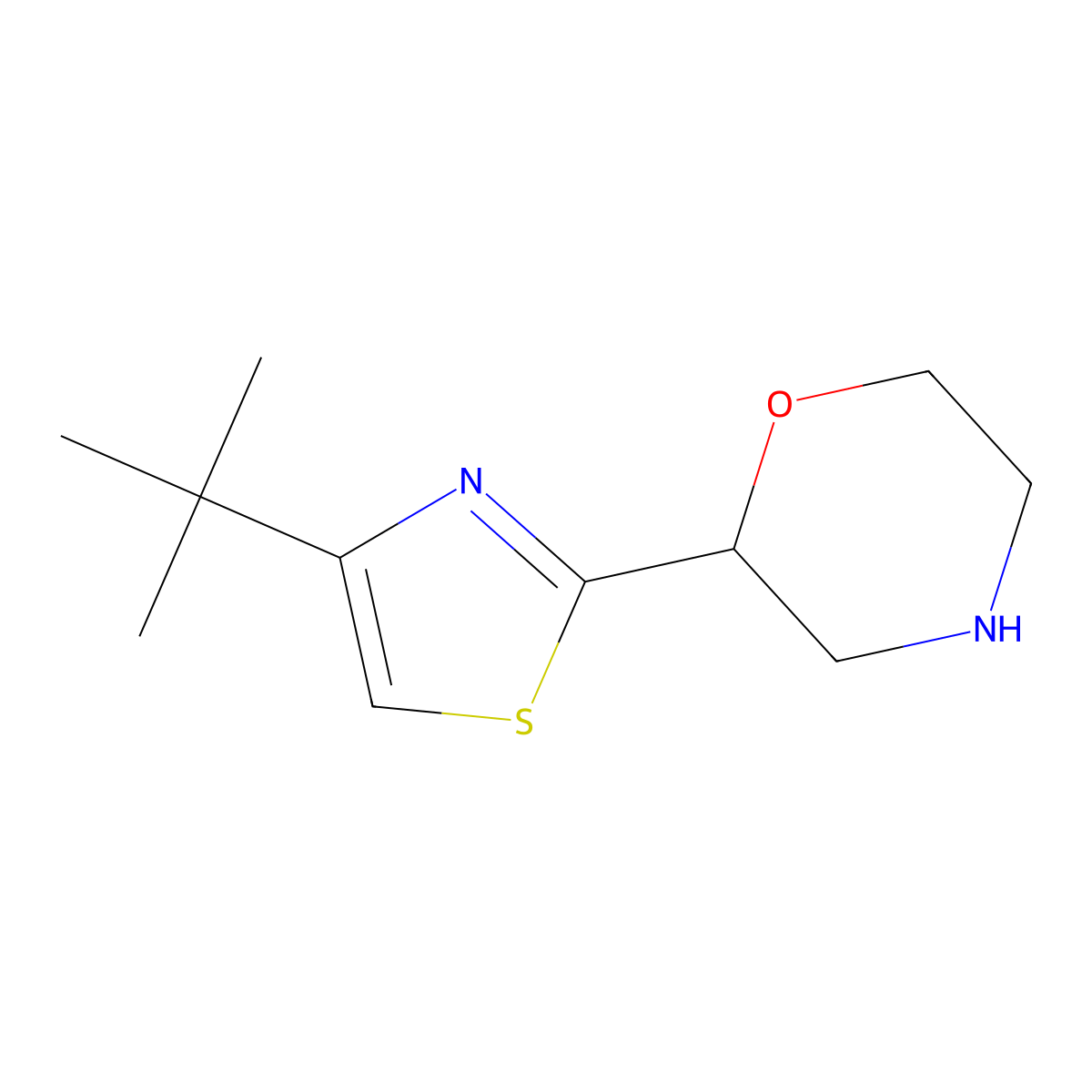 2-(4-Tert-butyl-1,3-thiazol-2-yl)morpholine molecular structure, CAS 1306604-88-5