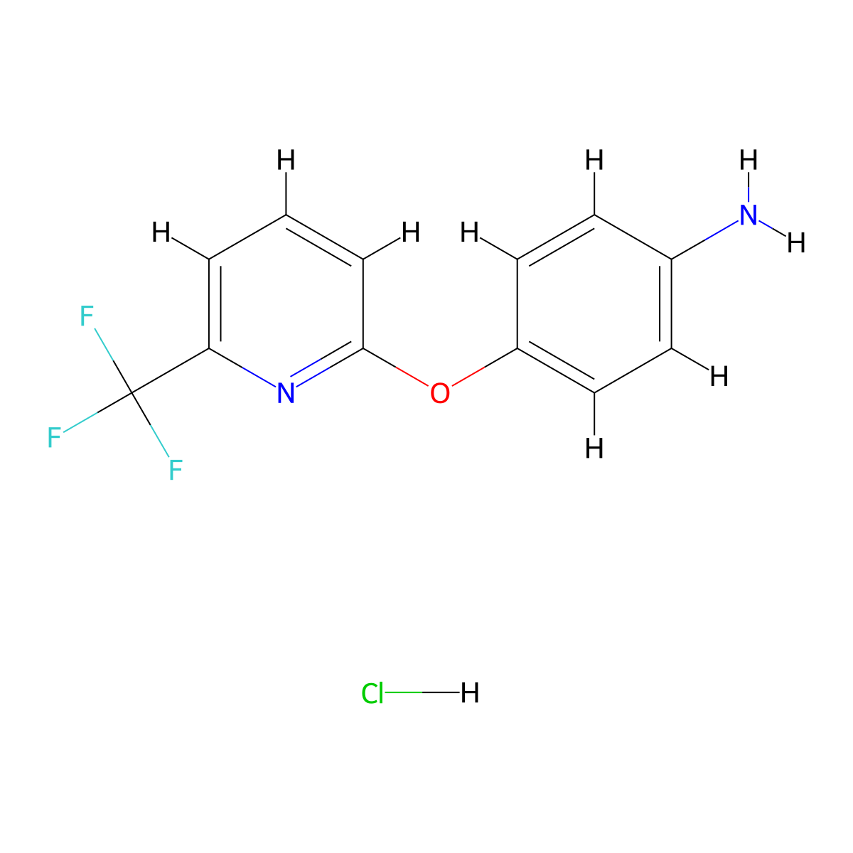 4-{[6-(Trifluoromethyl)pyridin-2-yl]oxy}aniline hydrochloride molecular structure, CAS 1306605-05-9