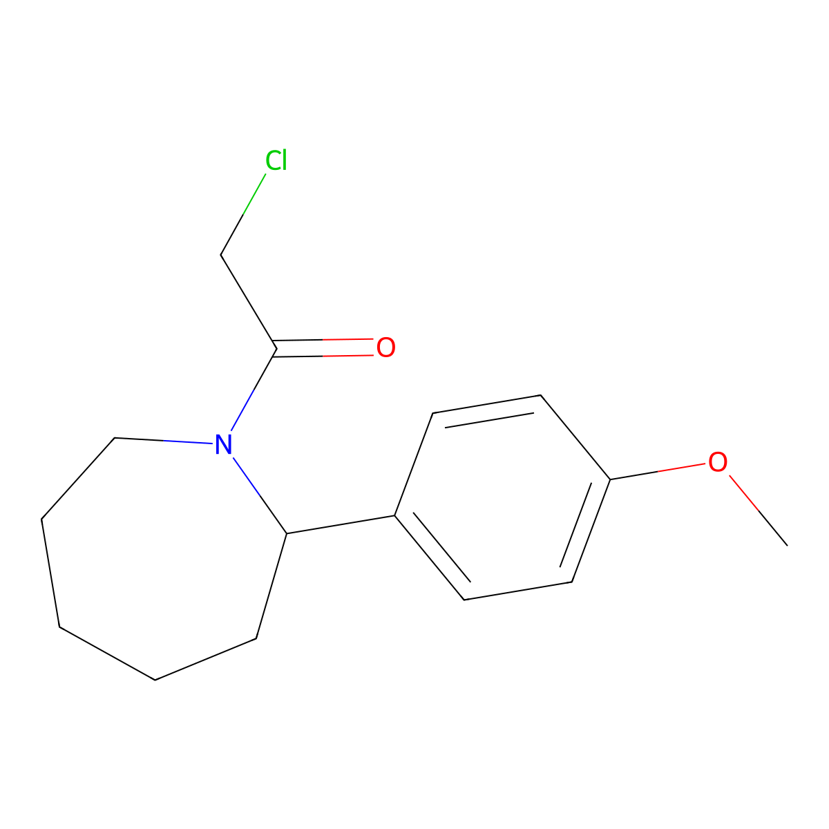 2-Chloro-1-[2-(4-methoxyphenyl)azepan-1-yl]ethan-1-one molecular structure, CAS 1306605-09-3