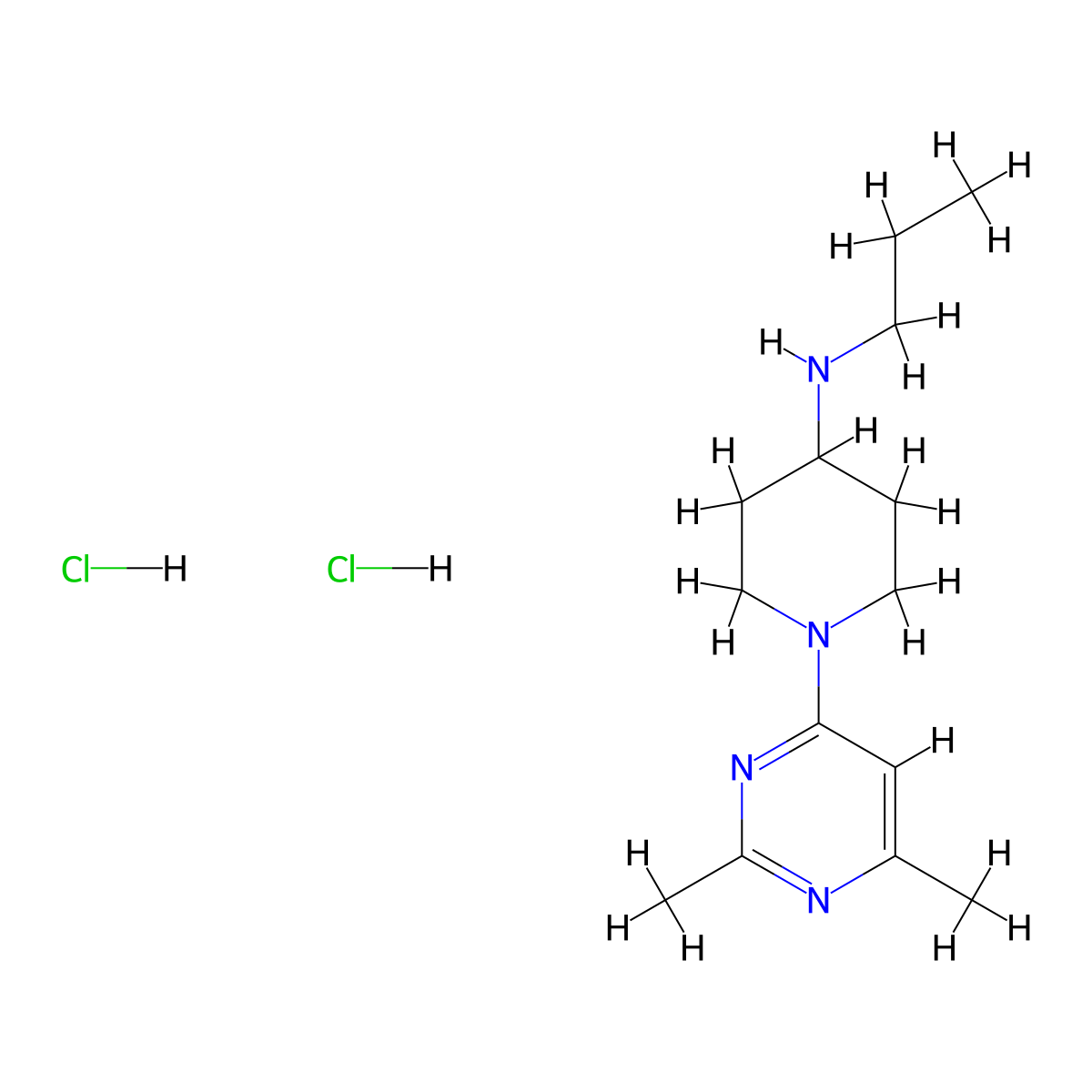 1-(2,6-dimethylpyrimidin-4-yl)-N-propylpiperidin-4-amine dihydrochloride molecular structure, CAS 1306605-11-7