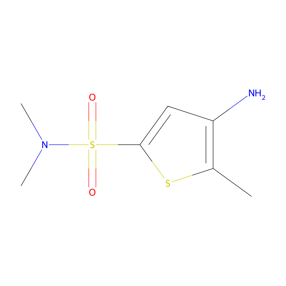 4-amino-N,N,5-trimethylthiophene-2-sulfonamide molecular structure, CAS 1306605-13-9