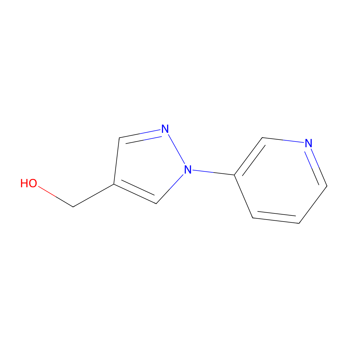 [1-(pyridin-3-yl)-1H-pyrazol-4-yl]methanol molecular structure, CAS 1306605-19-5
