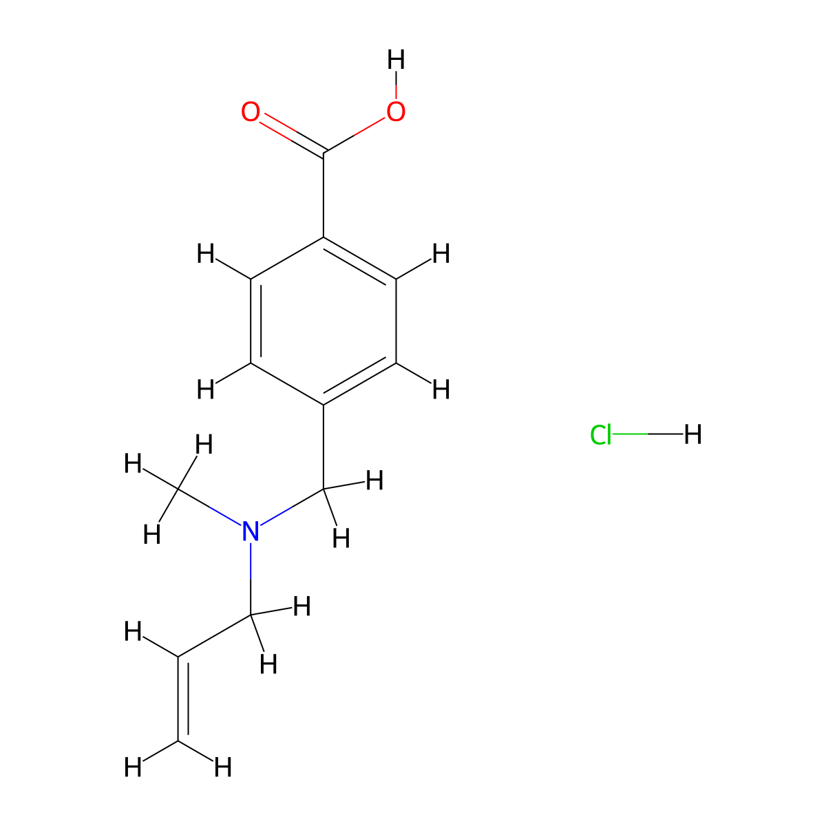 4-{[Methyl(prop-2-en-1-yl)amino]methyl}benzoic acid hydrochloride molecular structure, CAS 1306605-20-8