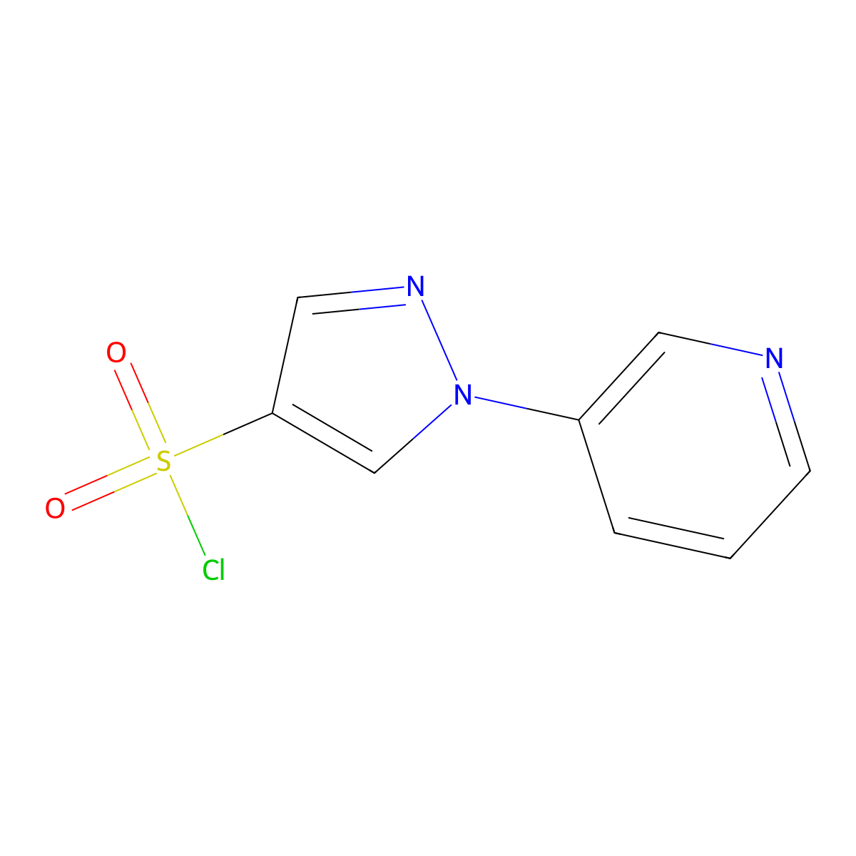 1-(pyridin-3-yl)-1H-pyrazole-4-sulfonyl chloride molecular structure, CAS 1306605-21-9