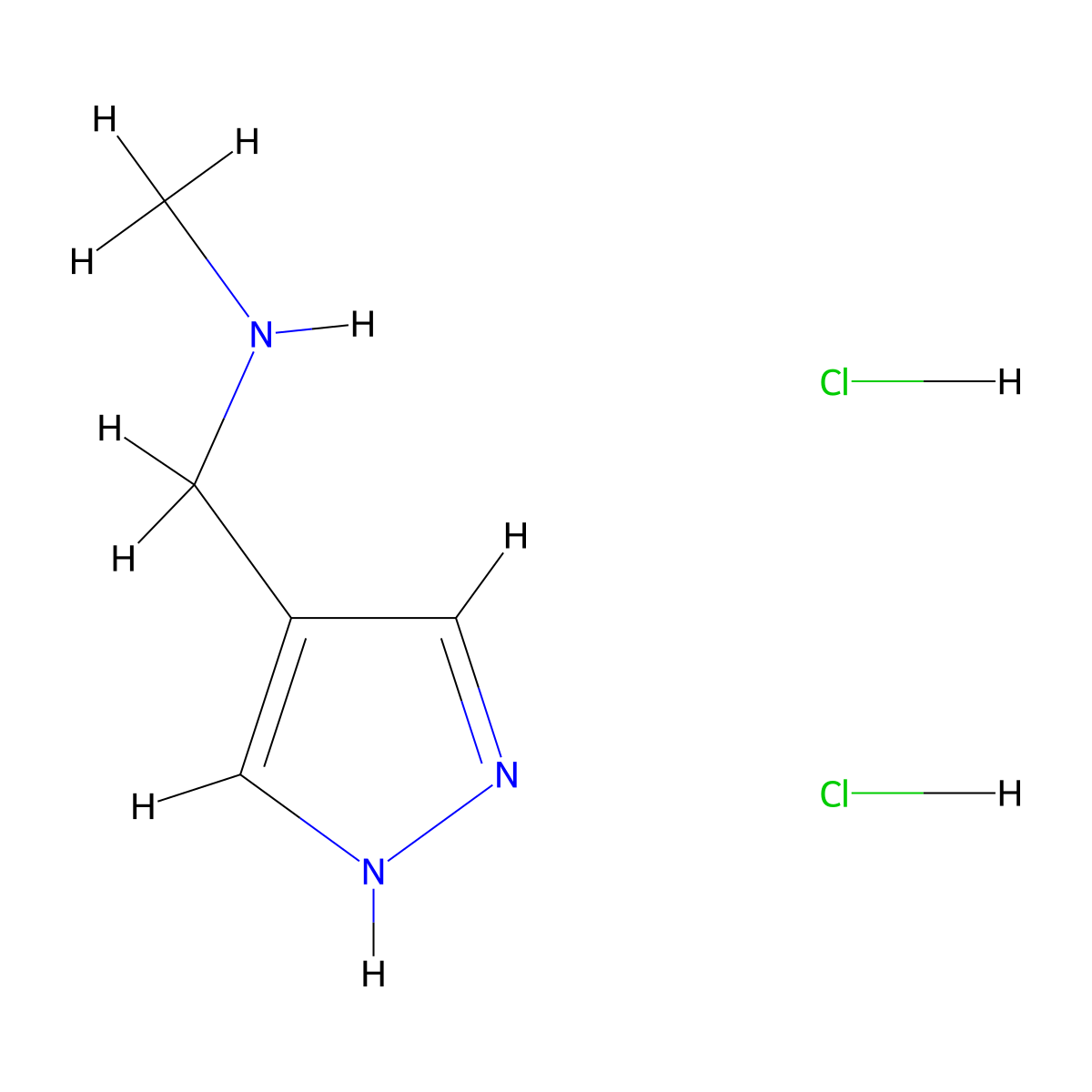 methyl(1H-pyrazol-4-ylmethyl)amine dihydrochloride molecular structure, CAS 1306605-22-0