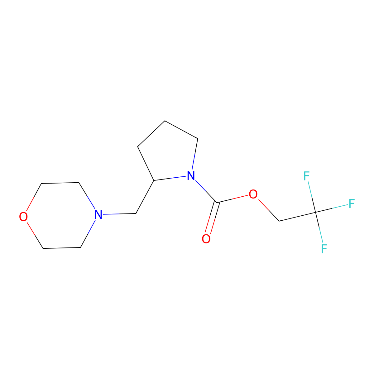 2,2,2-Trifluoroethyl 2-[(morpholin-4-yl)methyl]pyrrolidine-1-carboxylate molecular structure, CAS 1306605-24-2