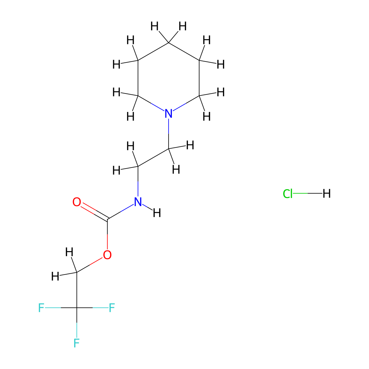2,2,2-trifluoroethyl N-[2-(piperidin-1-yl)ethyl]carbamate hydrochloride molecular structure, CAS 1306605-31-1