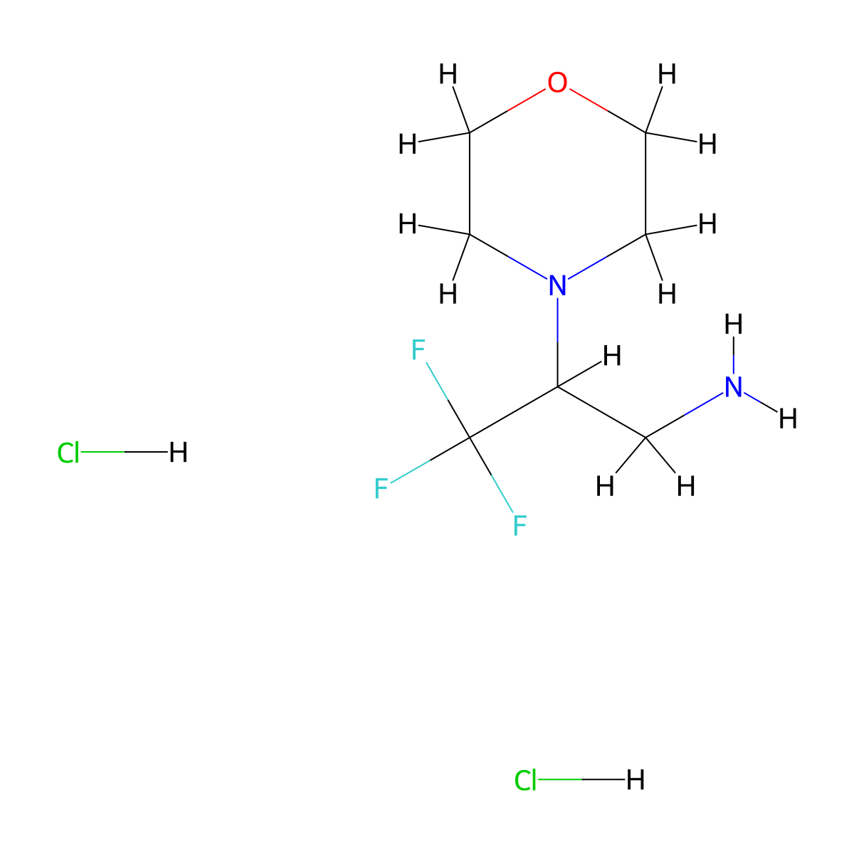 3,3,3-Trifluoro-2-(morpholin-4-yl)propan-1-amine dihydrochloride molecular structure, CAS 1306605-33-3