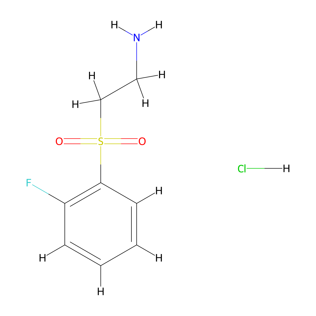 2-(2-Fluorobenzenesulfonyl)ethan-1-amine hydrochloride molecular structure, CAS 1306605-34-4