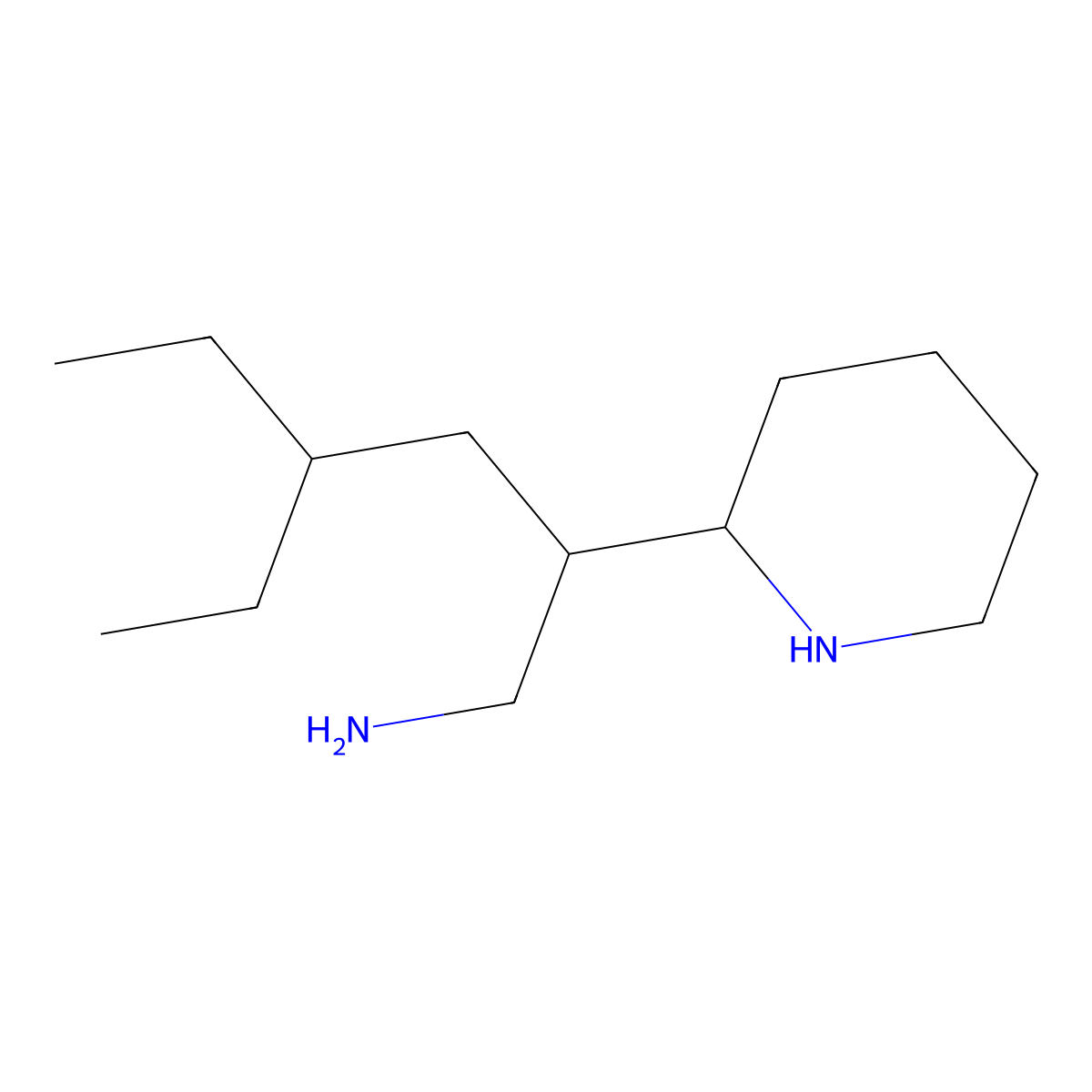 4-Ethyl-2-(piperidin-2-yl)hexan-1-amine molecular structure, CAS 1306605-35-5