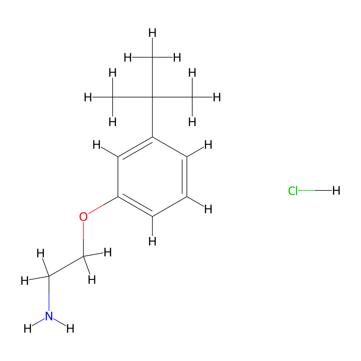 1-(2-Aminoethoxy)-3-tert-butylbenzene hydrochloride molecular structure, CAS 1306605-41-3