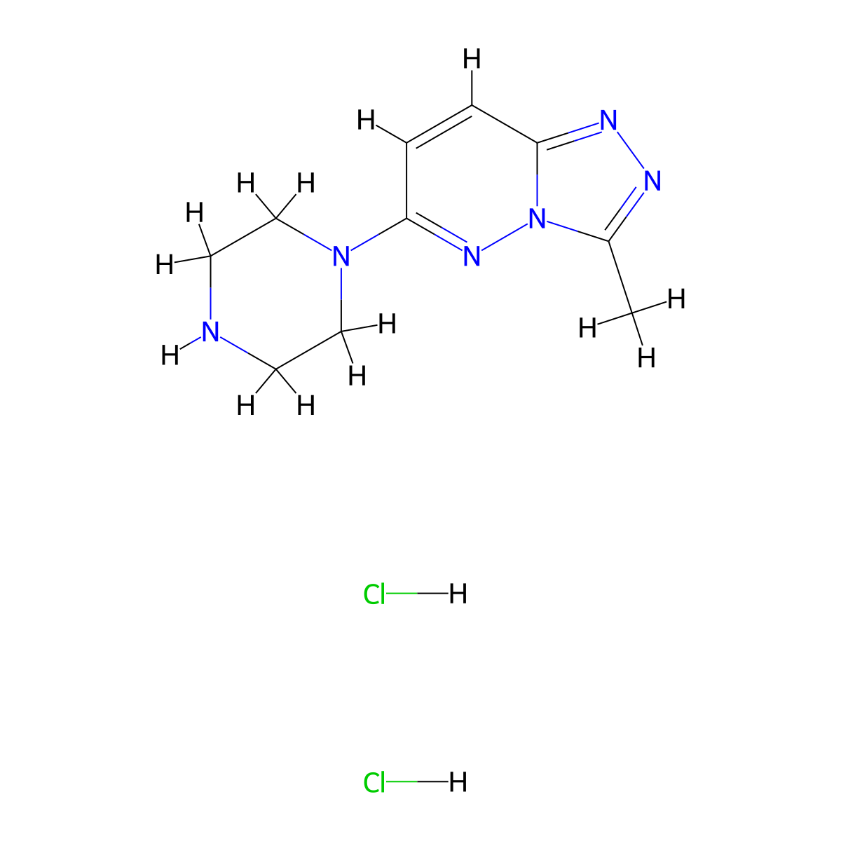 1-{3-Methyl-[1,2,4]triazolo[4,3-b]pyridazin-6-yl}piperazine dihydrochloride molecular structure, CAS 1306605-44-6