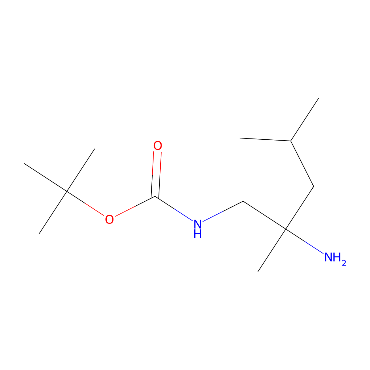 tert-butyl N-(2-amino-2,4-dimethylpentyl)carbamate molecular structure, CAS 1306605-45-7