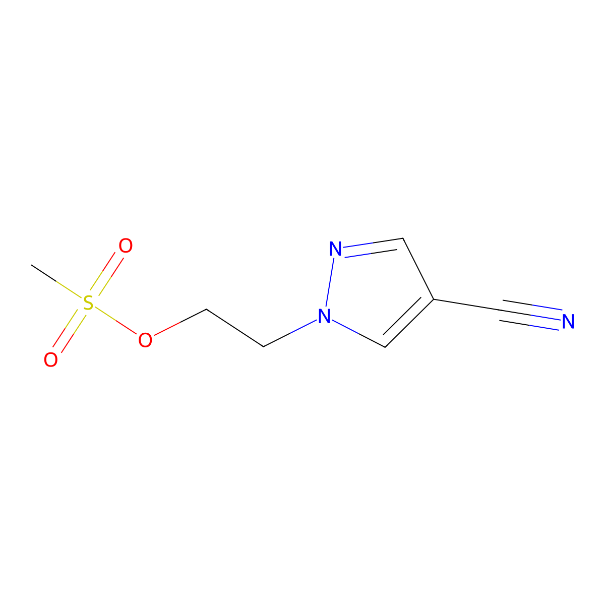 2-(4-cyano-1H-pyrazol-1-yl)ethyl methanesulfonate molecular structure, CAS 1306605-48-0