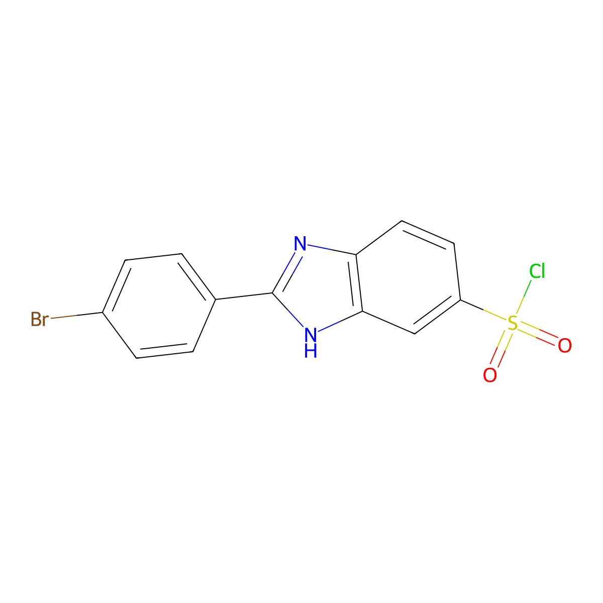 2-(4-bromophenyl)-1H-1,3-benzodiazole-5-sulfonyl chloride molecular structure, CAS 1306605-51-5