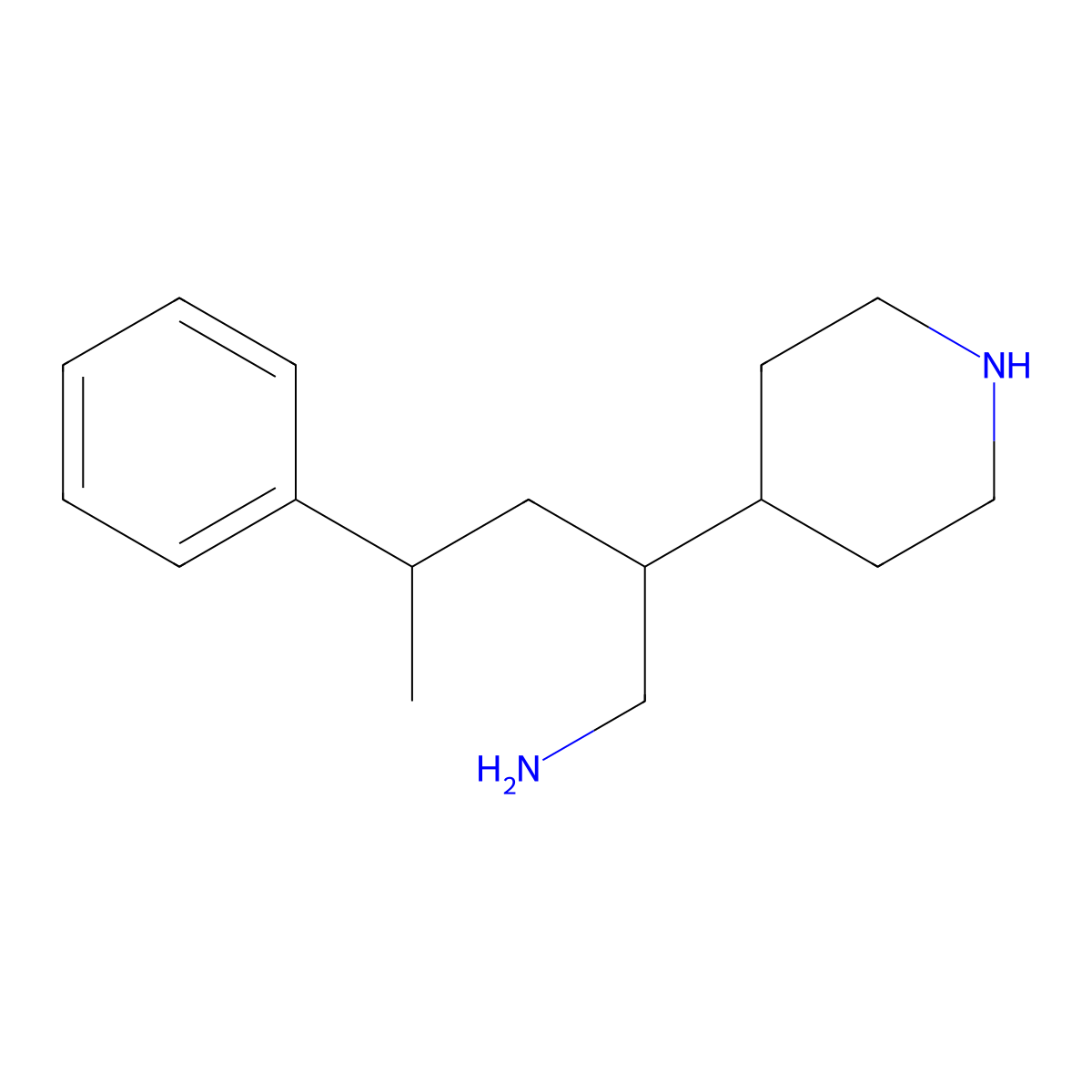 4-Phenyl-2-(piperidin-4-yl)pentan-1-amine molecular structure, CAS 1306605-58-2