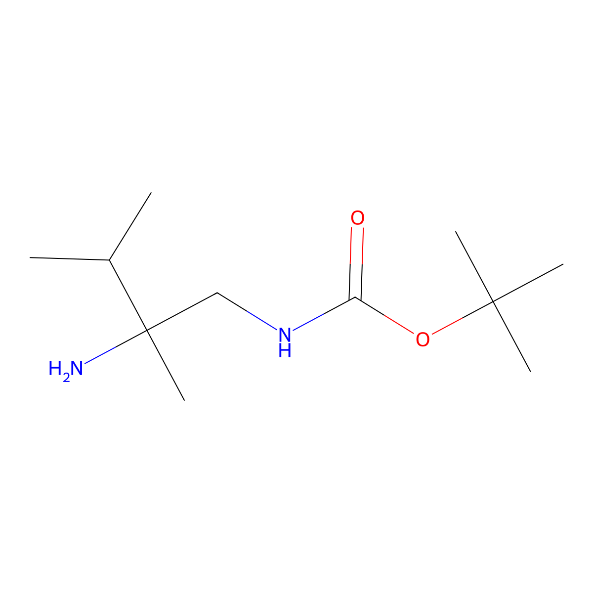tert-butyl N-(2-amino-2,3-dimethylbutyl)carbamate molecular structure, CAS 1306605-62-8
