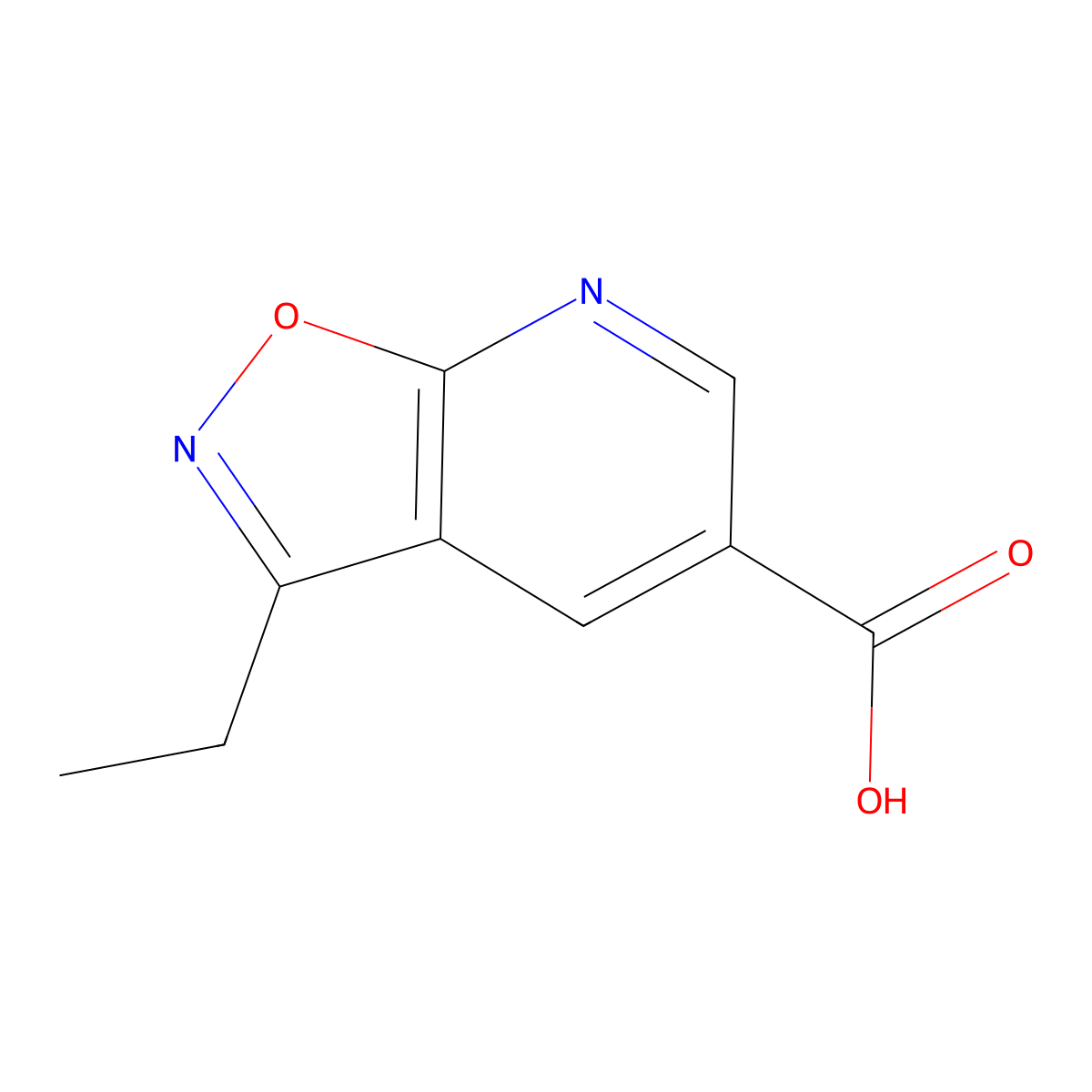 3-Ethyl-[1,2]oxazolo[5,4-b]pyridine-5-carboxylic acid molecular structure, CAS 1306605-64-0