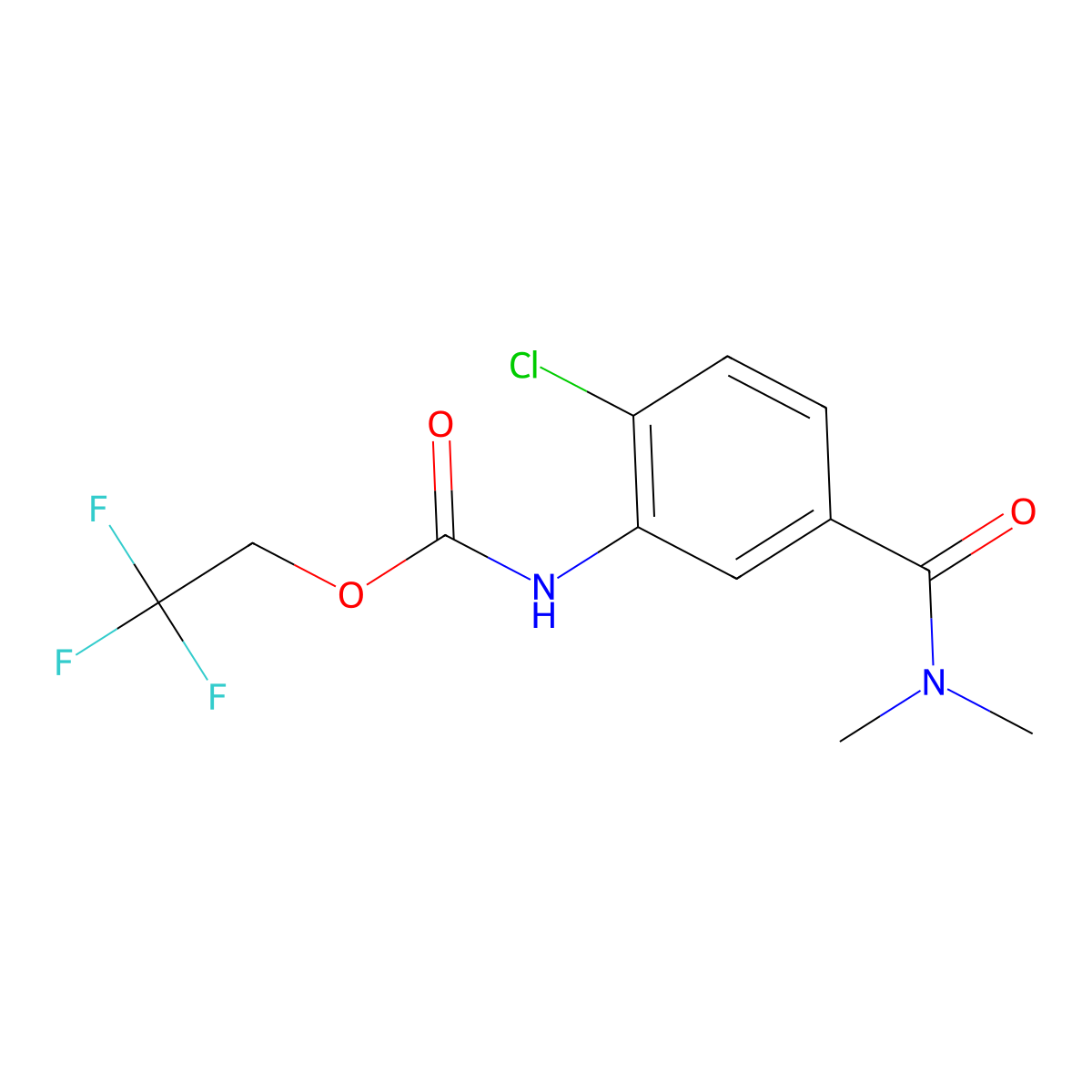 2,2,2-trifluoroethyl N-[2-chloro-5-(dimethylcarbamoyl)phenyl]carbamate molecular structure, CAS 1306605-69-5