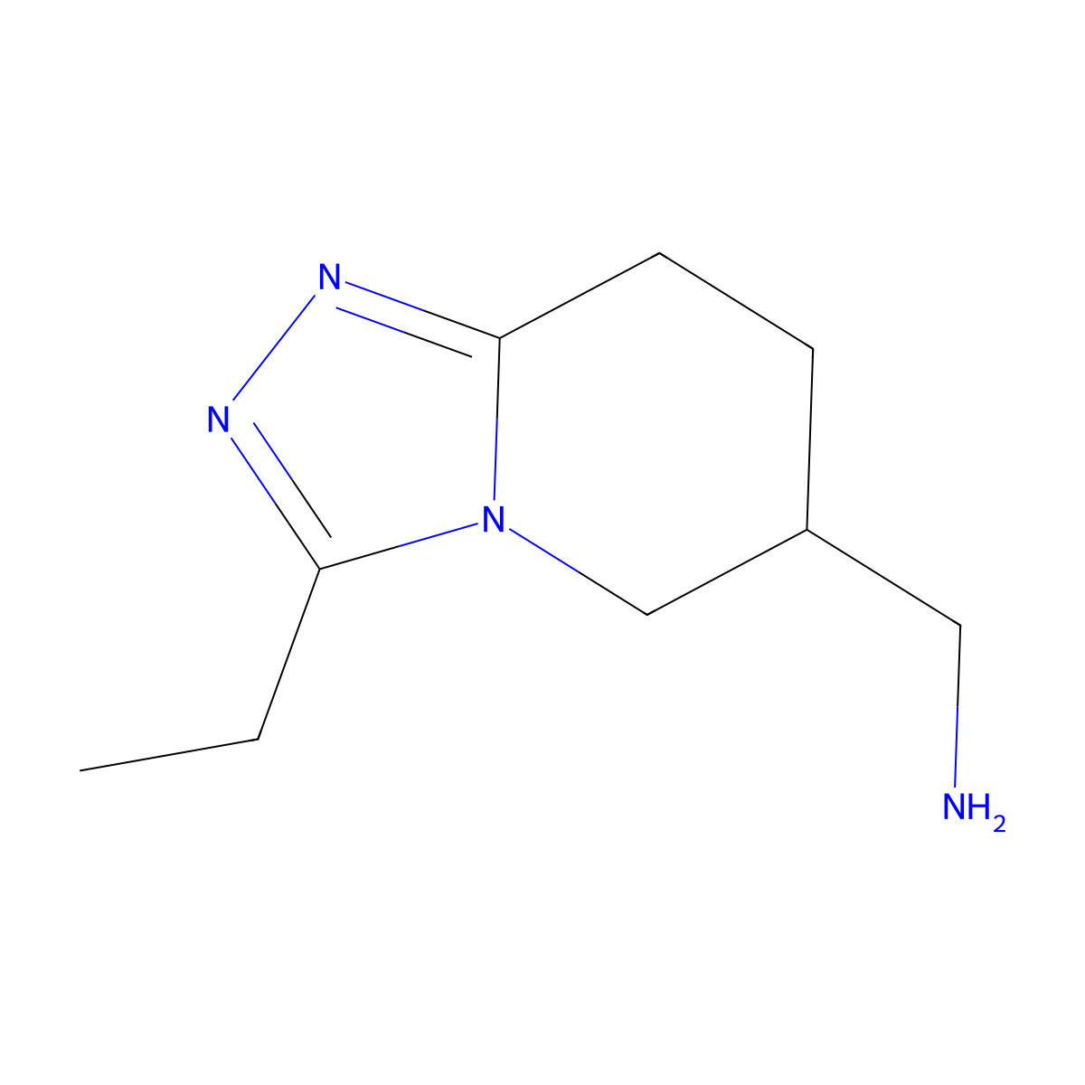 {3-ethyl-5H,6H,7H,8H-[1,2,4]triazolo[4,3-a]pyridin-6-yl}methanamine molecular structure, CAS 1306605-74-2