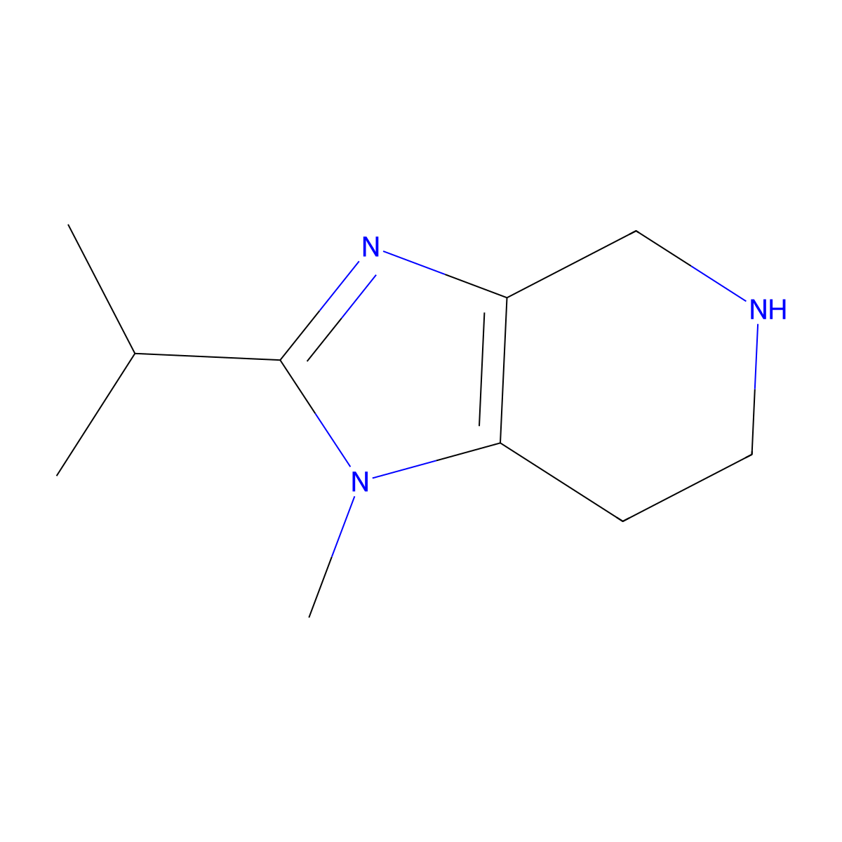 1-methyl-2-(propan-2-yl)-1H,4H,5H,6H,7H-imidazo[4,5-c]pyridine molecular structure, CAS 1306605-76-4
