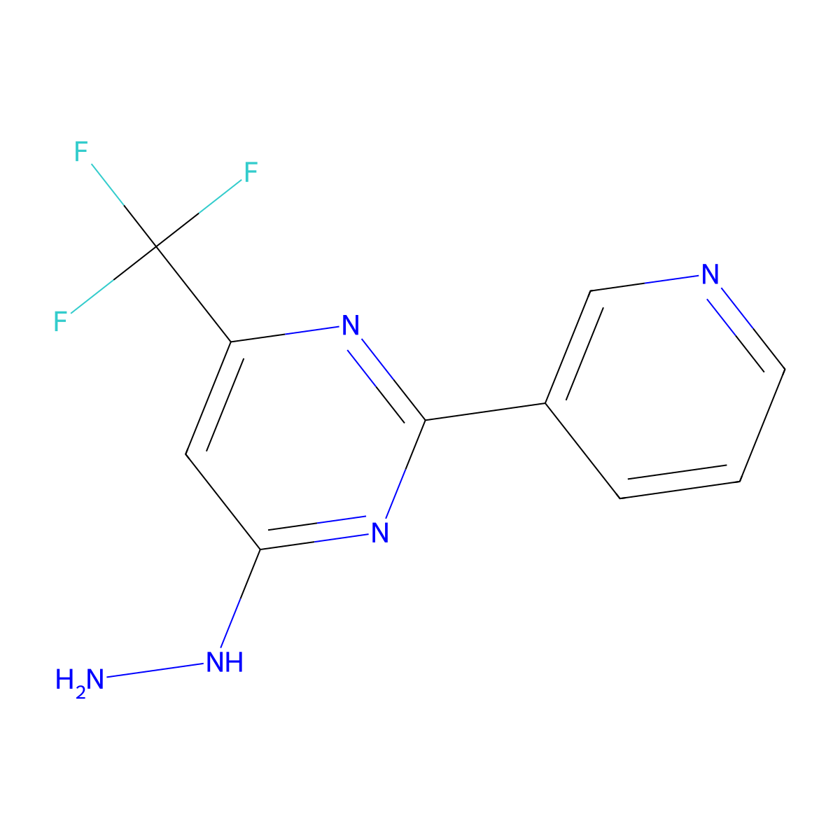 4-Hydrazinyl-2-(pyridin-3-yl)-6-(trifluoromethyl)pyrimidine molecular structure, CAS 1306605-77-5