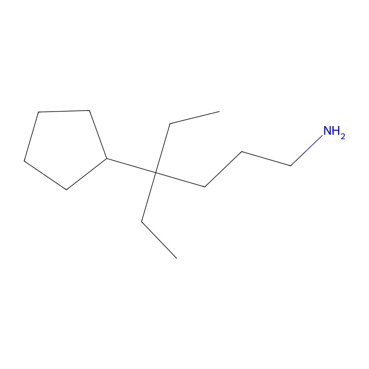 4-Cyclopentyl-4-ethylhexan-1-amine molecular structure, CAS 1306605-85-5