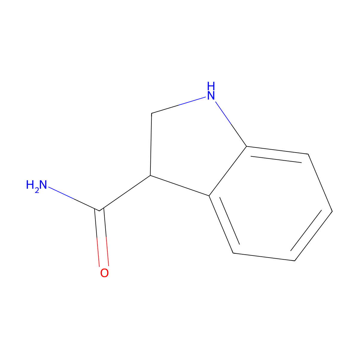 2,3-dihydro-1H-indole-3-carboxamide molecular structure, CAS 1306605-89-9