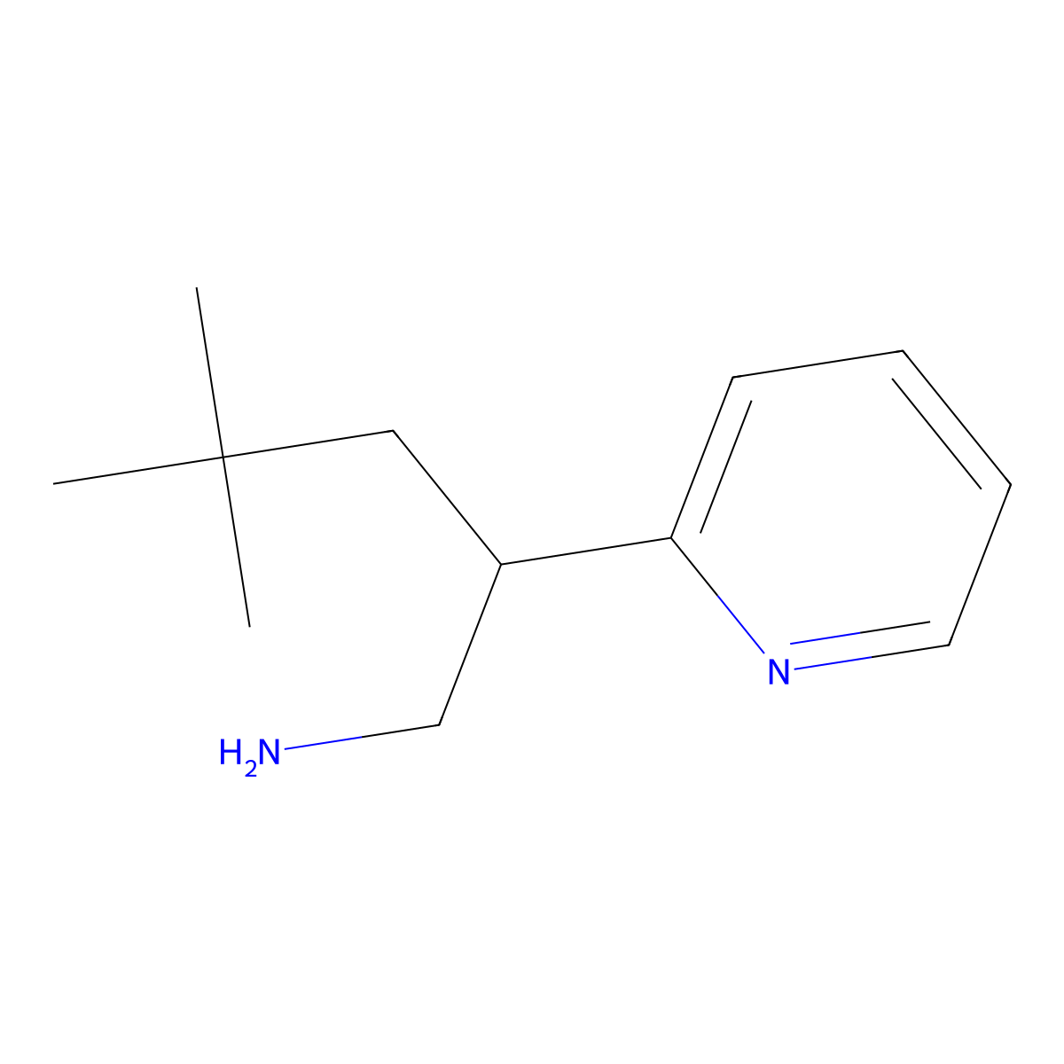 4,4-Dimethyl-2-(pyridin-2-yl)pentan-1-amine molecular structure, CAS 1306605-97-9