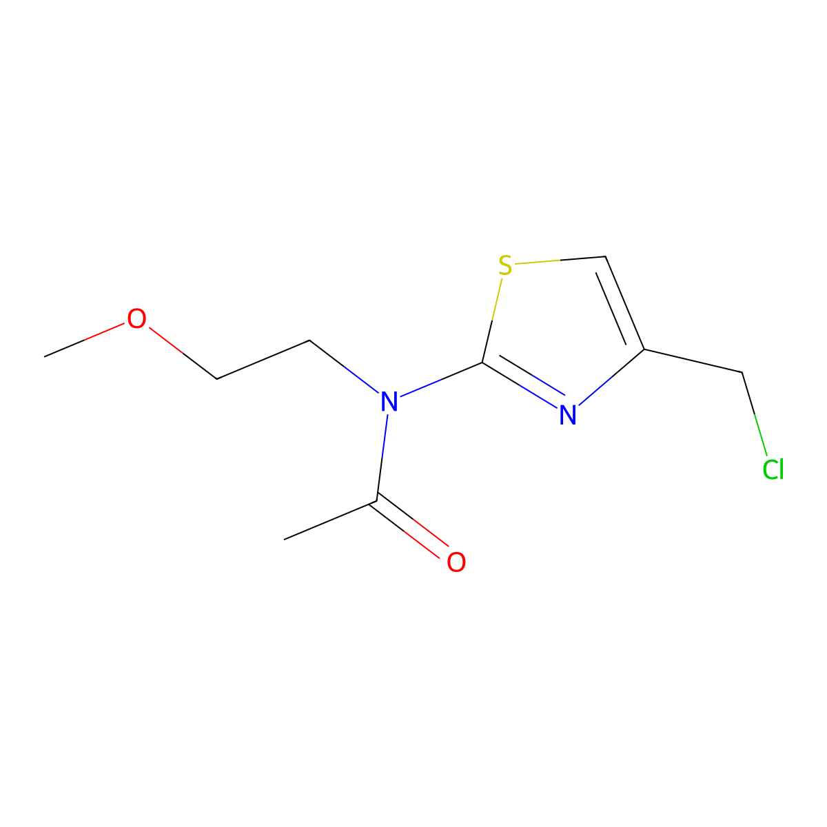N-[4-(chloromethyl)-1,3-thiazol-2-yl]-N-(2-methoxyethyl)acetamide molecular structure, CAS 1306605-99-1