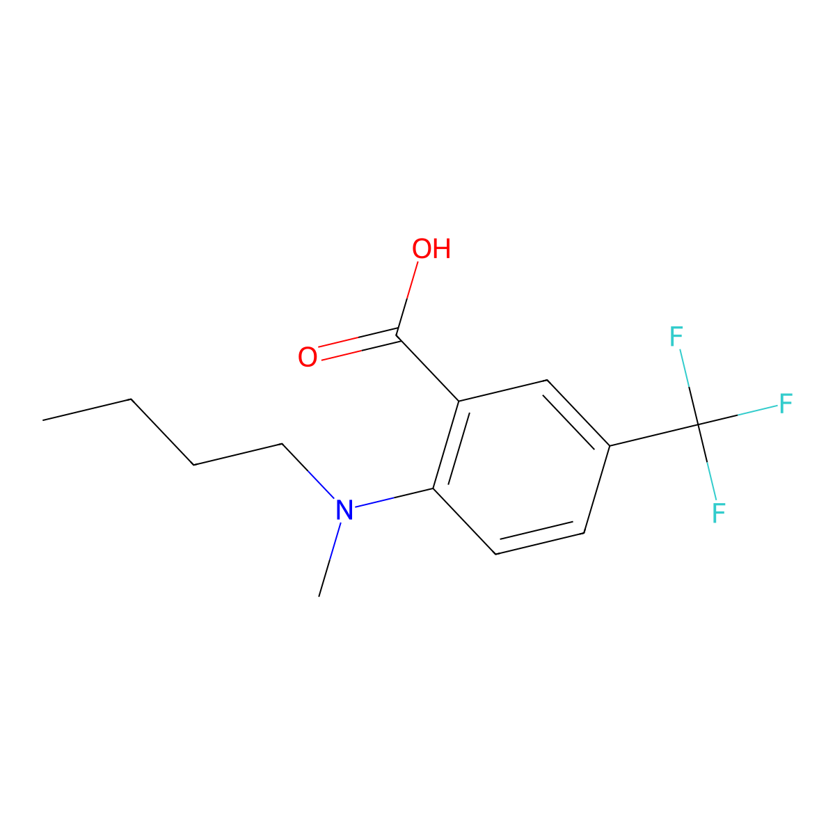 2-[Butyl(methyl)amino]-5-(trifluoromethyl)benzoic acid molecular structure, CAS 1306606-00-7