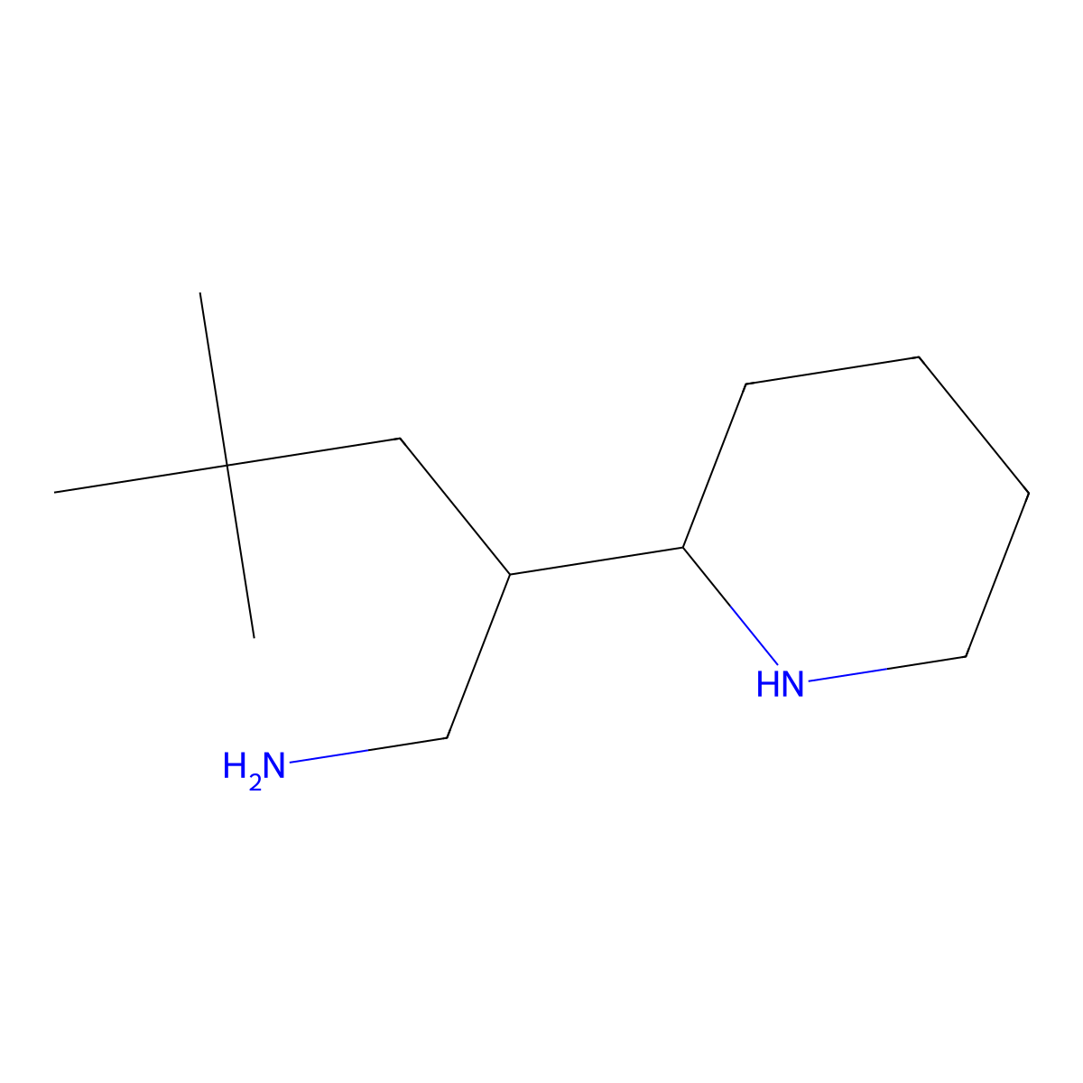 4,4-Dimethyl-2-(piperidin-2-yl)pentan-1-amine molecular structure, CAS 1306606-01-8